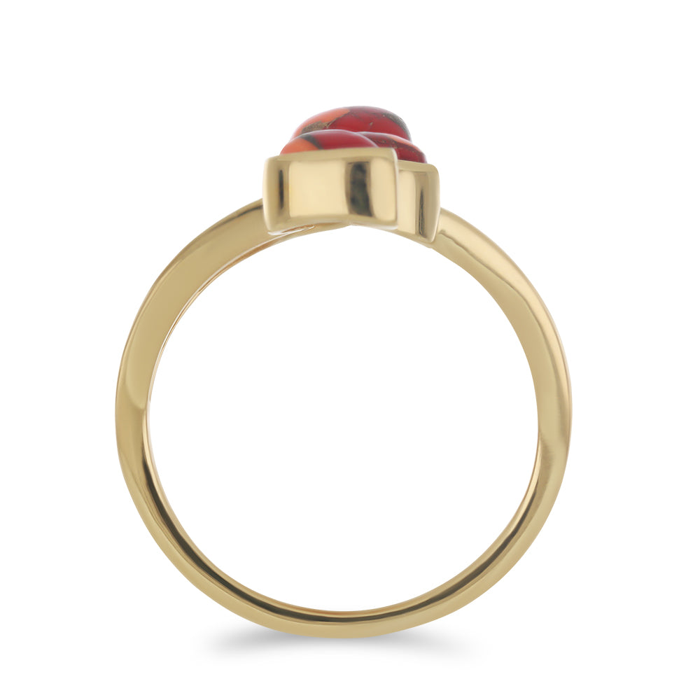 Goldplattierter Silberring mit Mohave-Türkis 2 