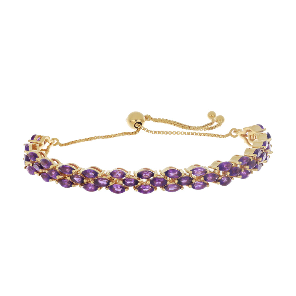 Goldplattiertes Silberarmband mit sambischem Amethyst 1 