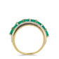Goldplattierter Silberring mit grünem Achat und weißem Topas