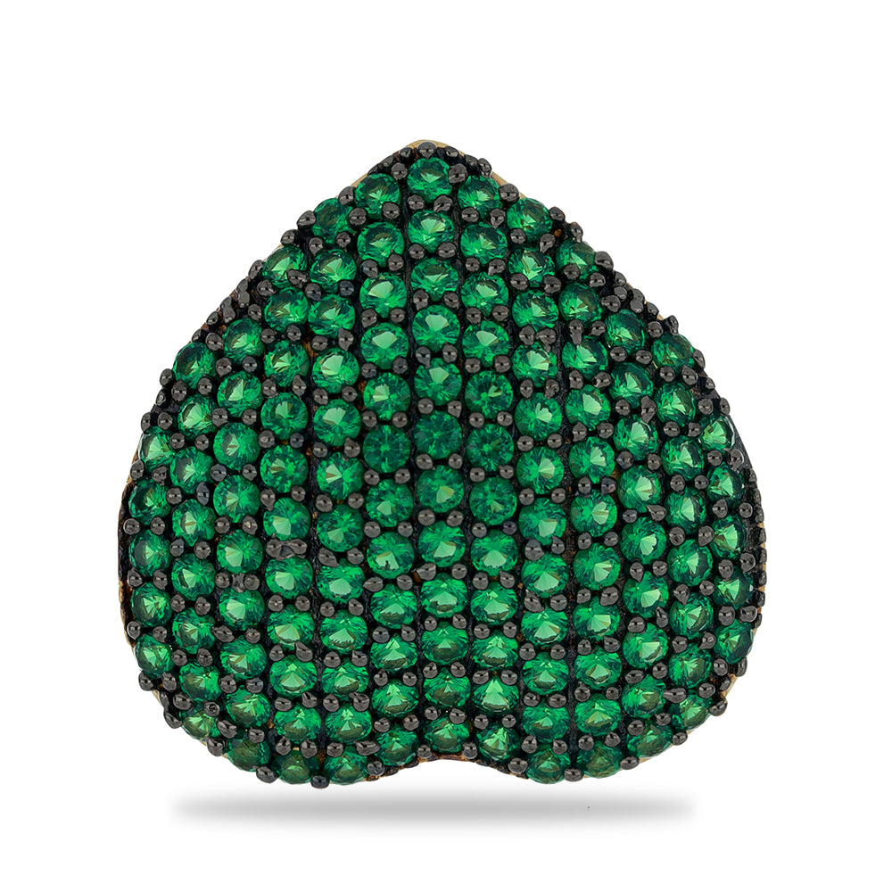 Goldplattierter Silberring mit grünem Achat 2 