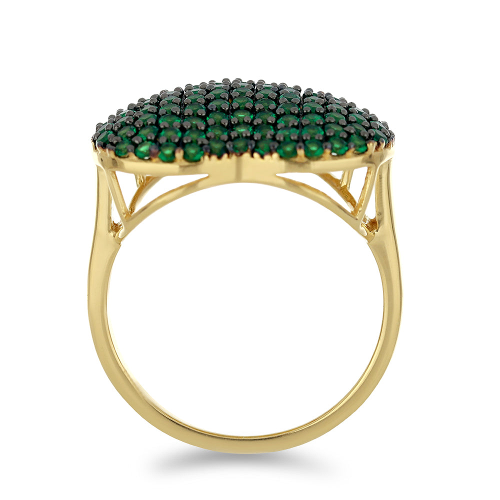 Goldplattierter Silberring mit grünem Achat 3 