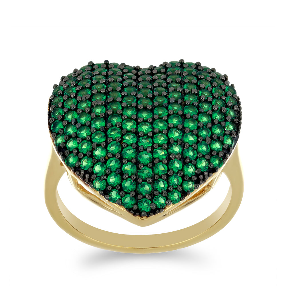 Goldplattierter Silberring mit grünem Achat 1 