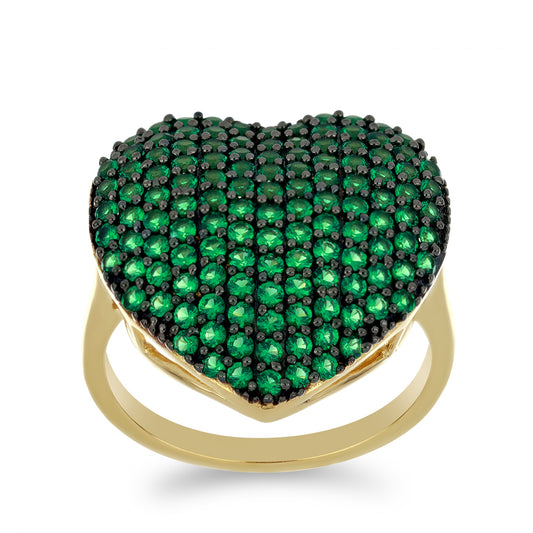 Goldplattierter Silberring mit grünem Achat