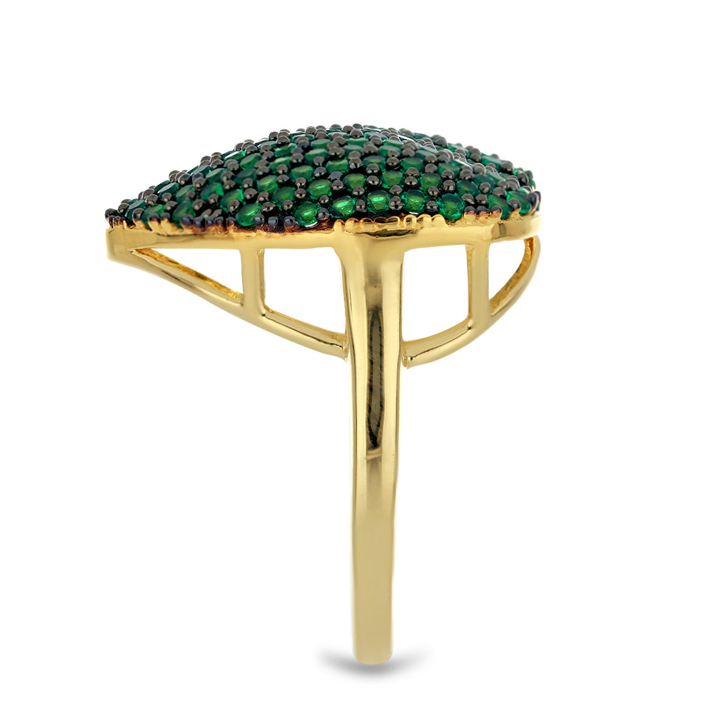 Goldplattierter Silberring mit grünem Achat 4 