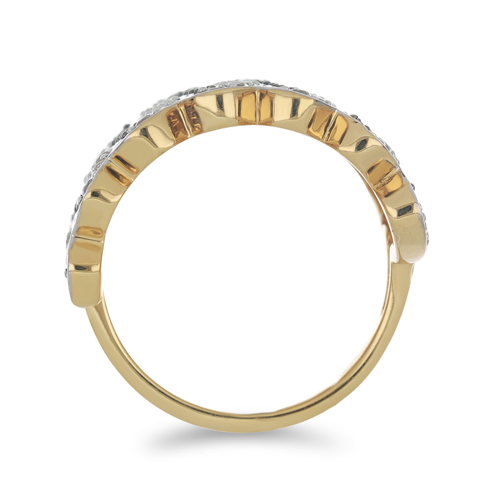 Goldplattierter Silberring mit grünem Achat und weißem Topas 2 