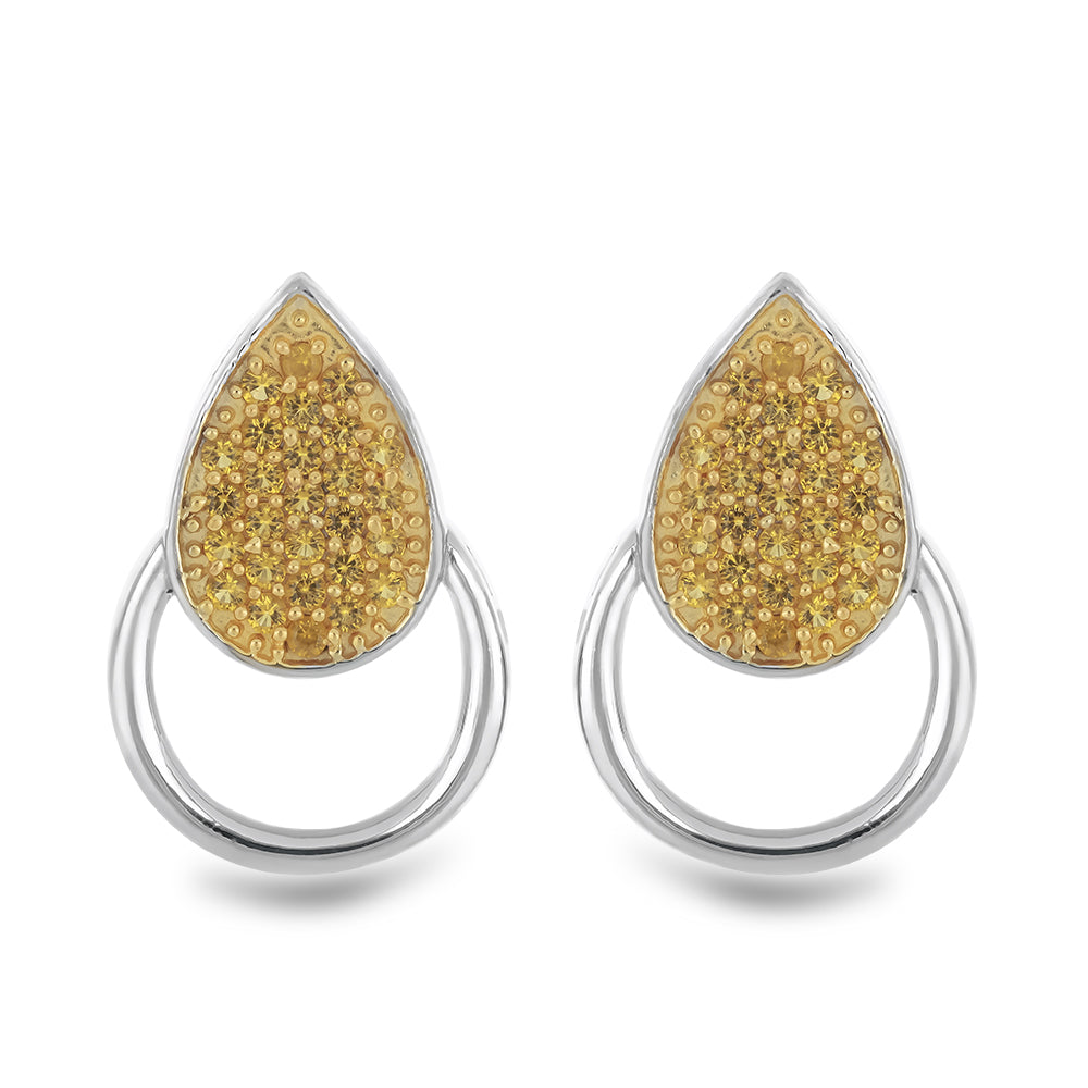 Silberohrringe mit Zitrin aus dem Ural