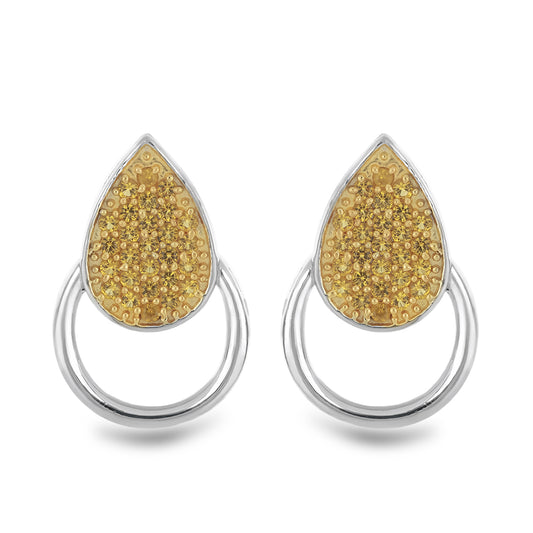 Silberohrringe mit Zitrin aus dem Ural