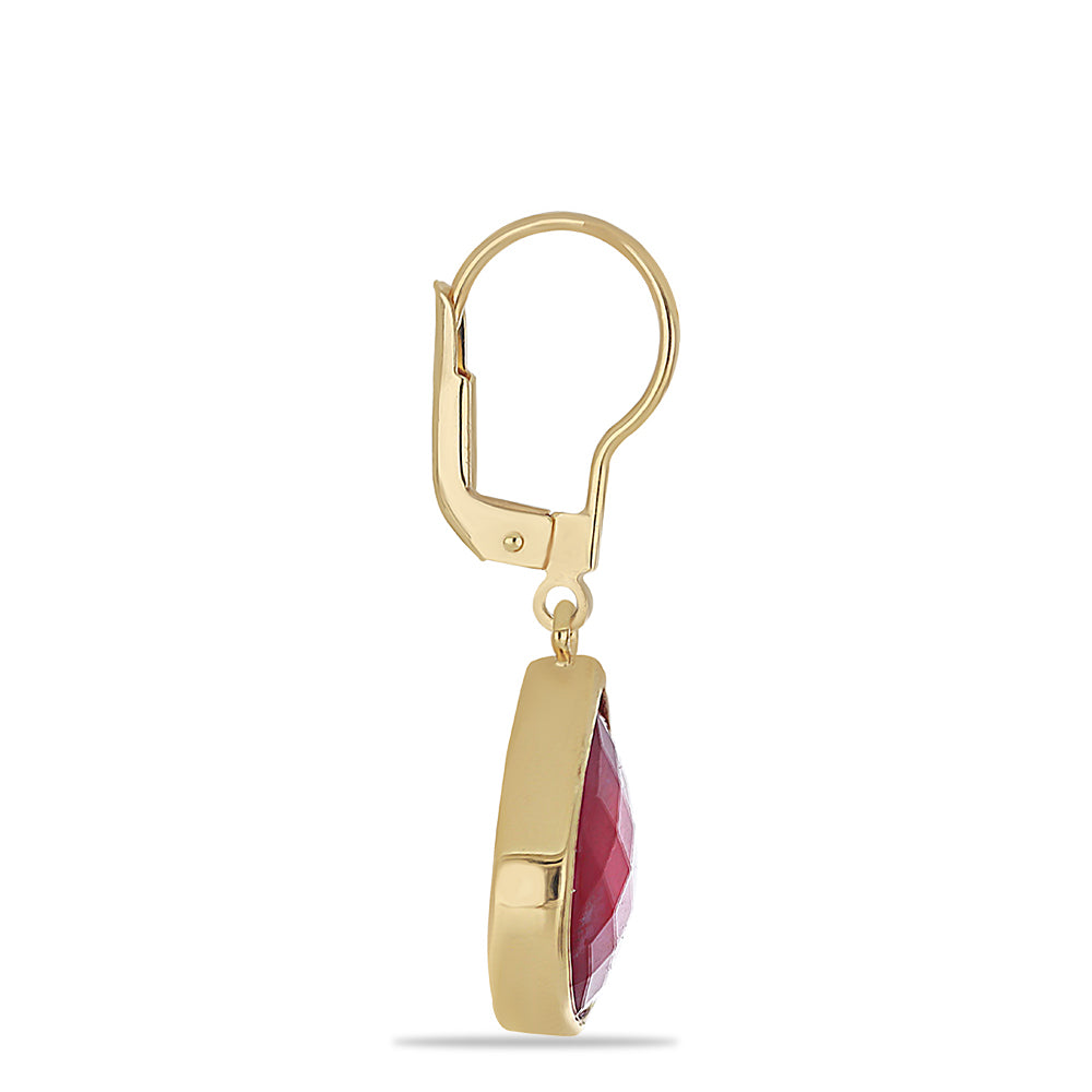 Goldplattierte Silberohrringe mit Rubin aus Madagaskar 2 