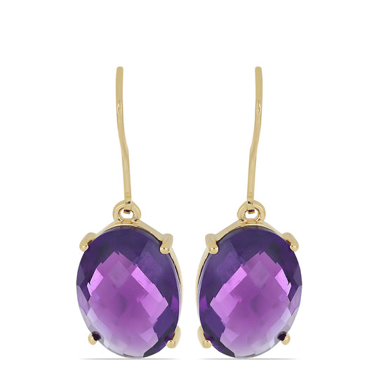 Goldplattierte Silberohrringe mit sambischem Amethyst