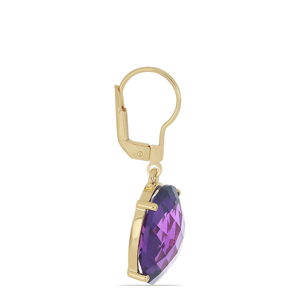 Goldplattierte Silberohrringe mit sambischem Amethyst 2 