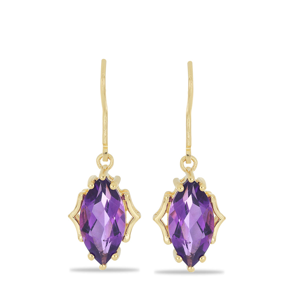 Goldplattierte Silberohrringe mit sambischem Amethyst 1 