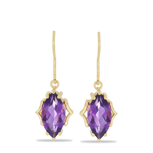 Goldplattierte Silberohrringe mit sambischem Amethyst