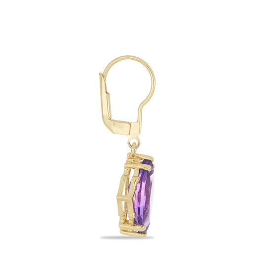Goldplattierte Silberohrringe mit sambischem Amethyst