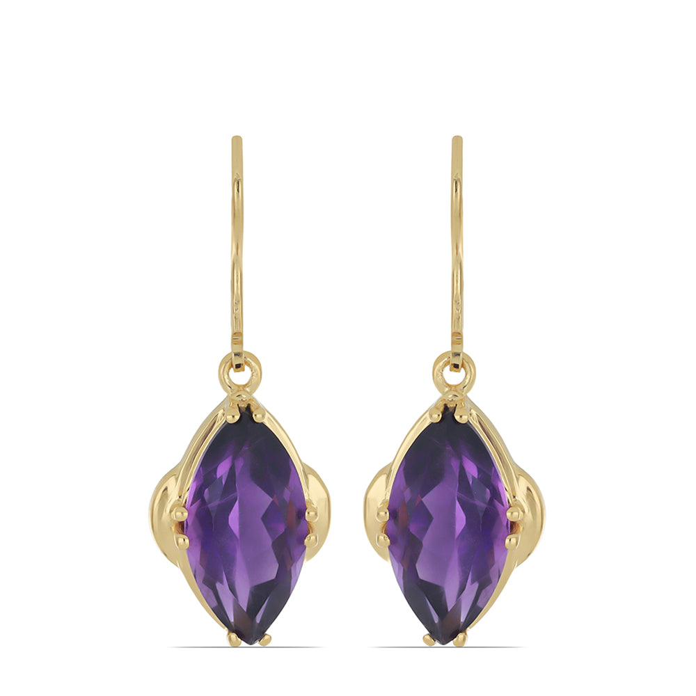 Goldplattierte Silberohrringe mit sambischem Amethyst 1 