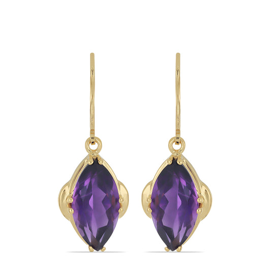 Goldplattierte Silberohrringe mit sambischem Amethyst