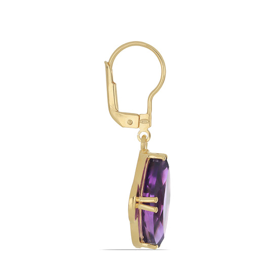 Goldplattierte Silberohrringe mit sambischem Amethyst