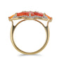 Goldplattierter Silberring mit orangefarbenem Opal aus Lega Dembi und weißem Topas