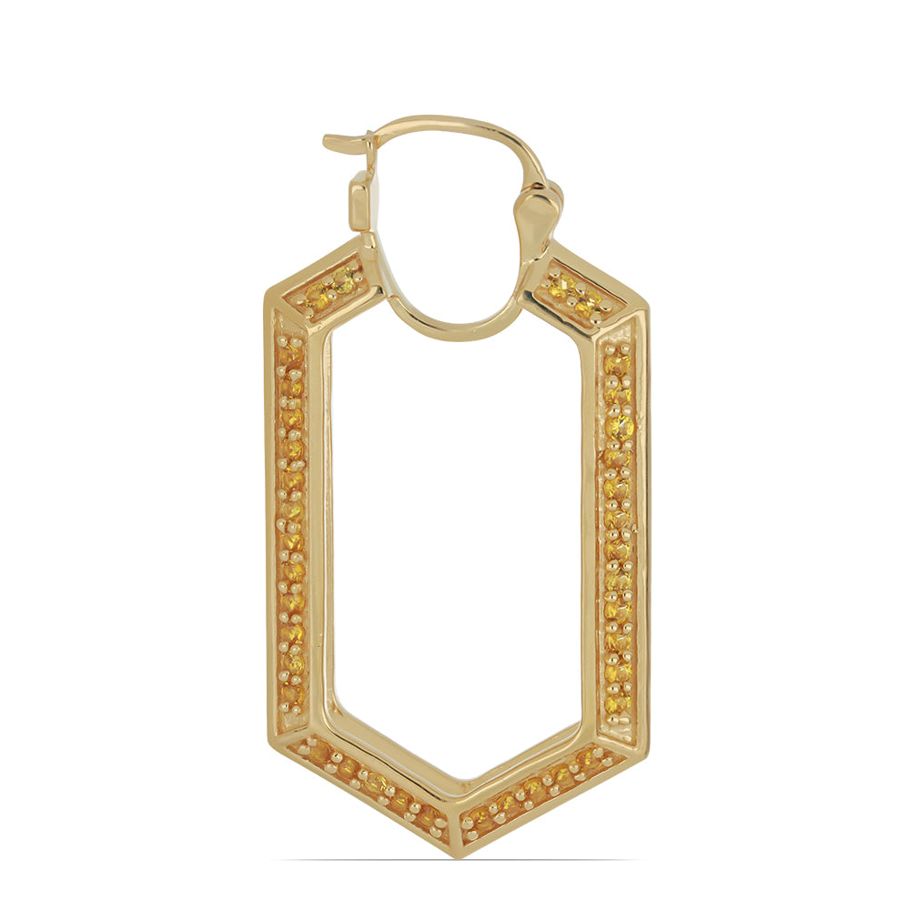 Goldplattierte Silberohrringe mit Zitrin aus dem Ural 2 