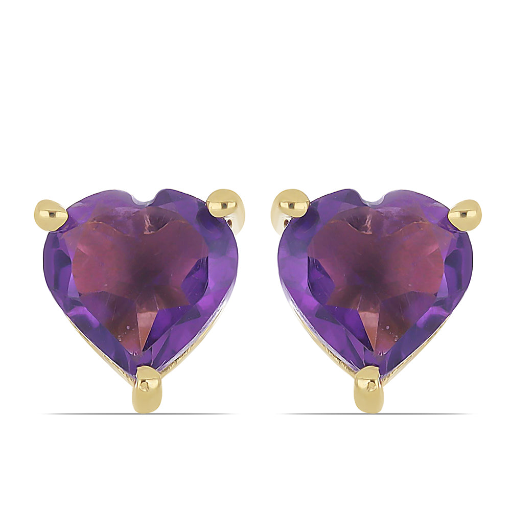 Goldplattierte Silberohrringe mit sambischem Amethyst 1 