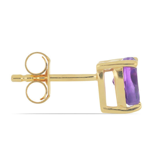 Goldplattierte Silberohrringe mit sambischem Amethyst