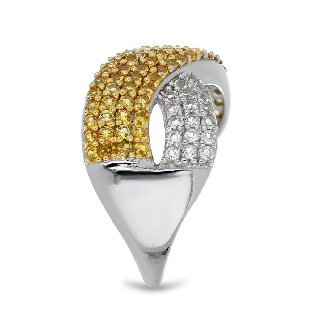 Silberring mit Zitrin aus dem Ural und weißem Topas 4 