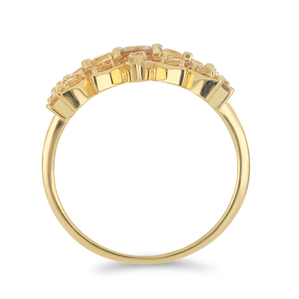 Goldplattierter Silberring mit Zitrin aus dem Ural 2 