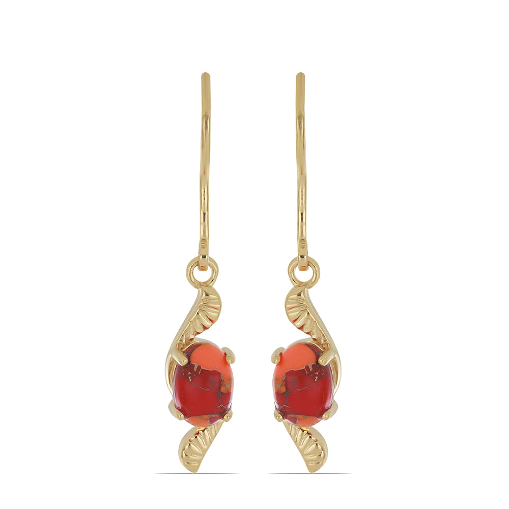 Goldplattierte Silberohrringe mit Mohave-Türkis