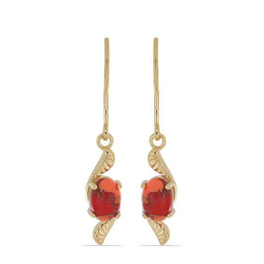 Goldplattierte Silberohrringe mit Mohave-Türkis