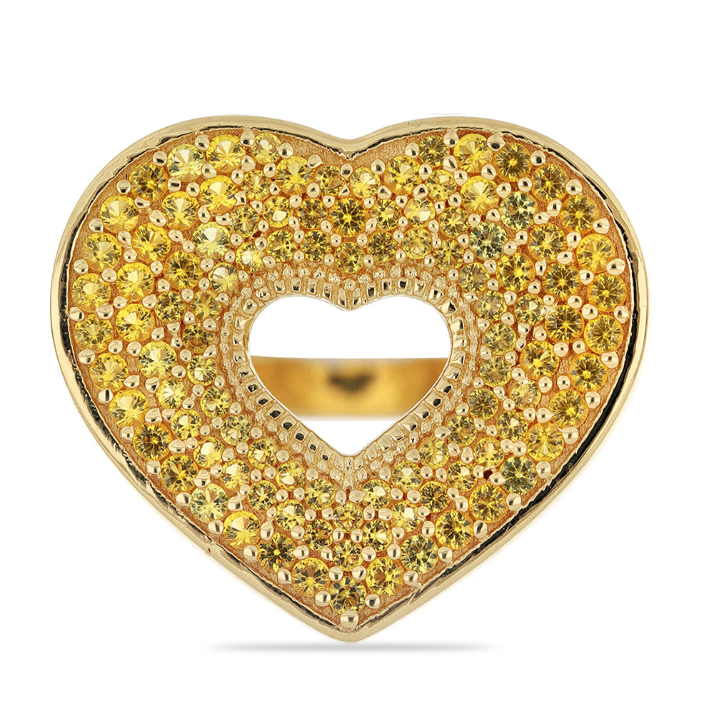 Goldplattierter Silberring mit Zitrin aus dem Ural