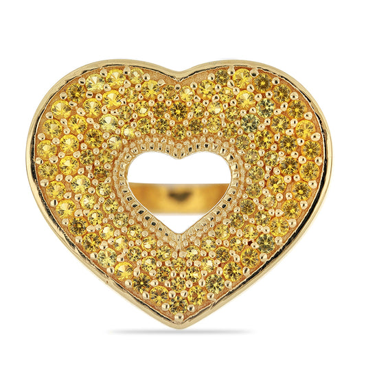 Goldplattierter Silberring mit Zitrin aus dem Ural