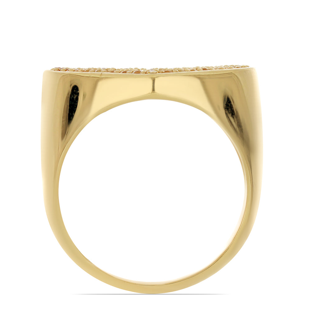 Goldplattierter Silberring mit Zitrin aus dem Ural