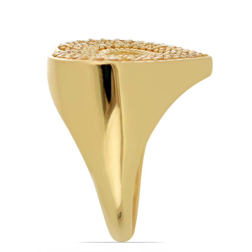 Goldplattierter Silberring mit Zitrin aus dem Ural 4 