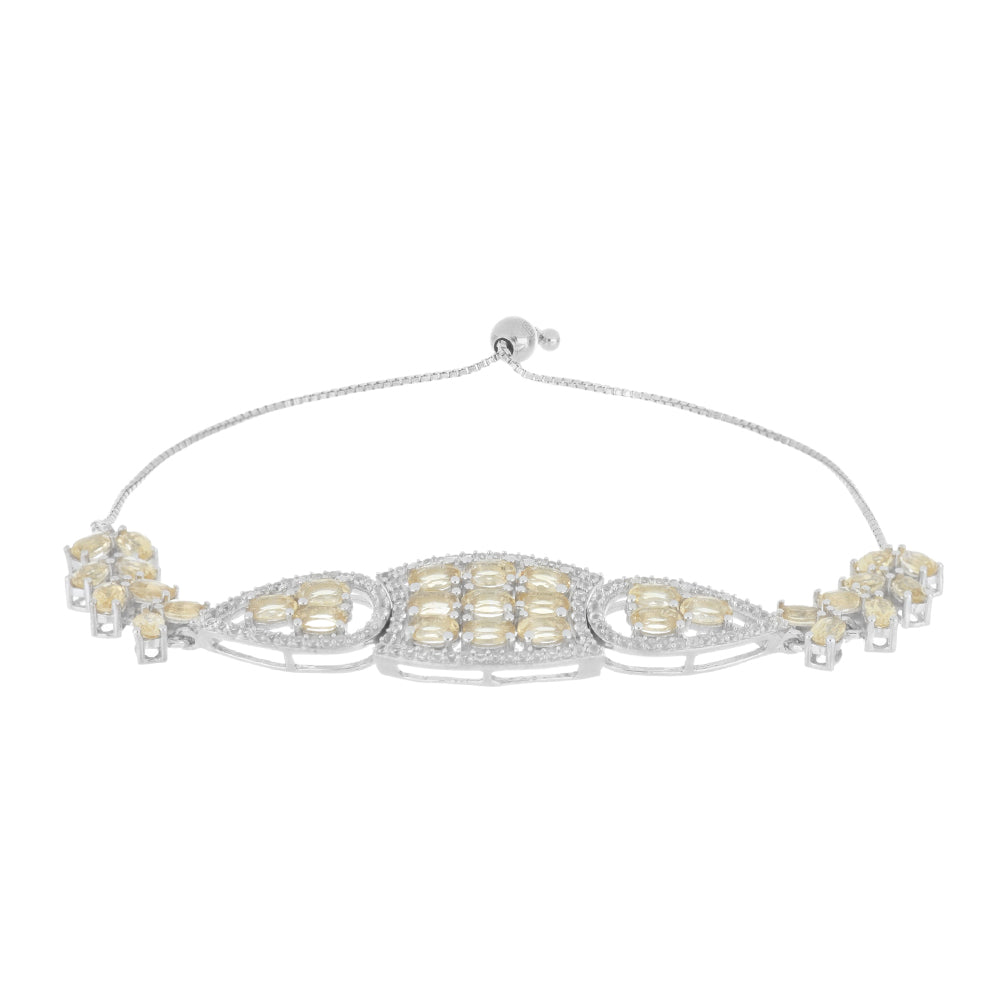 Silberarmband mit Zitrin aus dem Ural und weißem Topas 1 