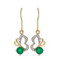 Goldplattierte Silberohrringe mit grünem Achat und weißem Topas