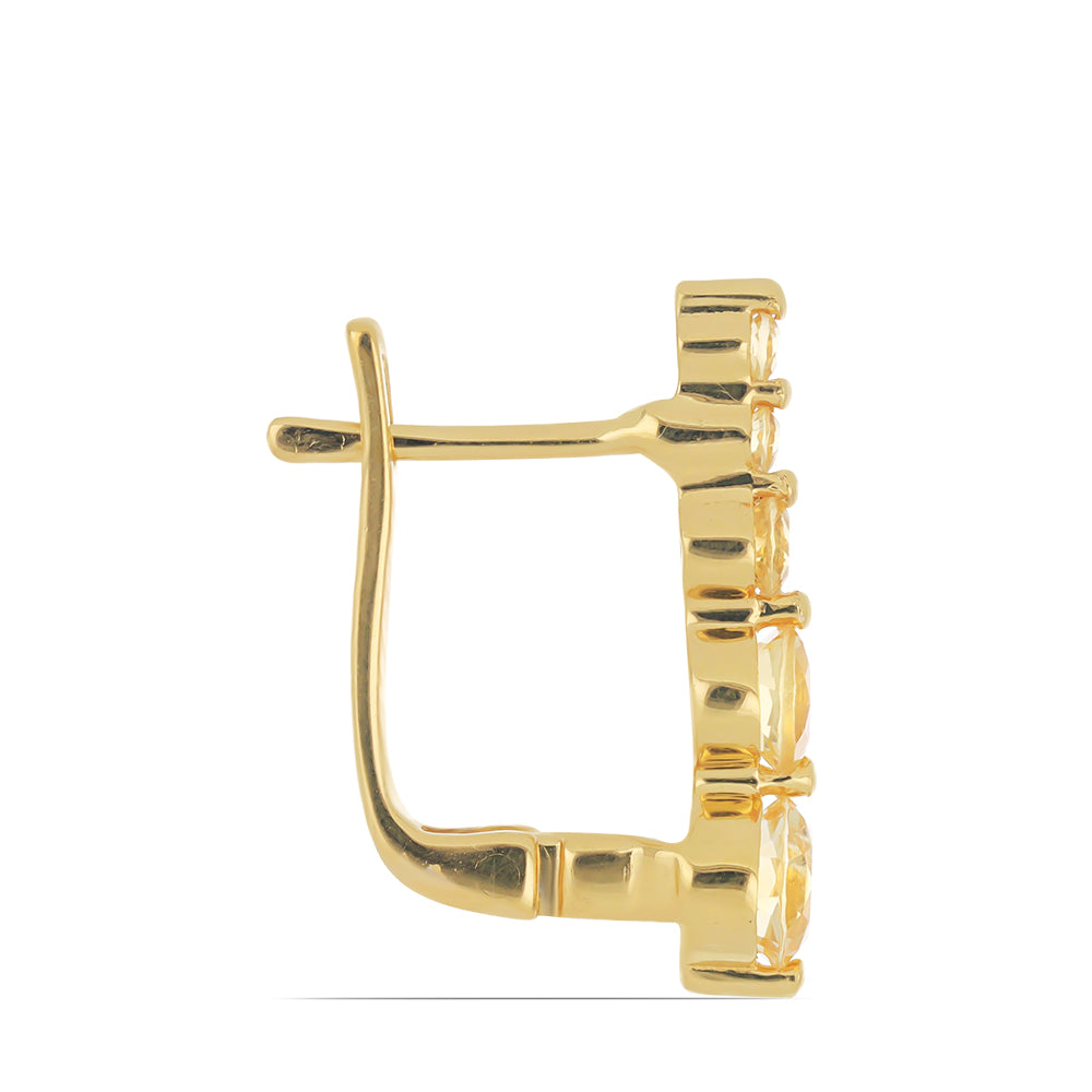 Goldplattierte Silberohrringe mit Zitrin aus dem Ural 2 