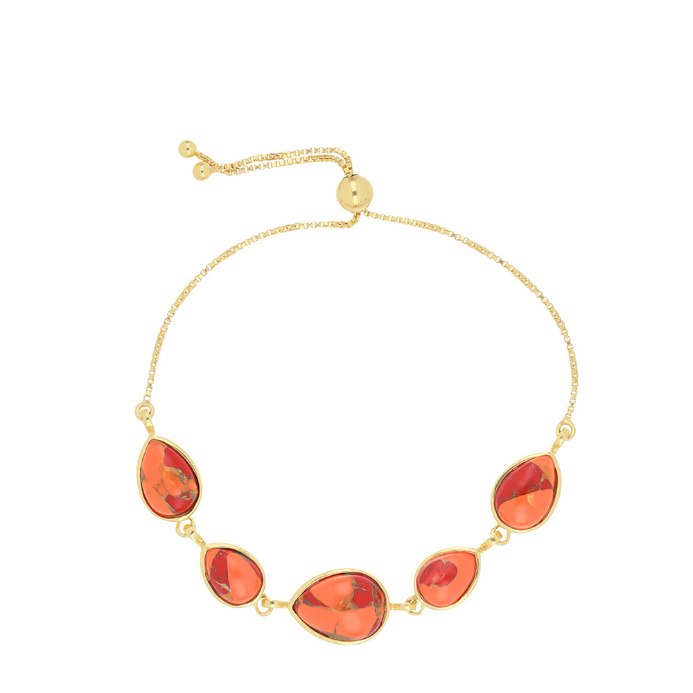 Goldplattiertes Silberarmband mit Mohave-Türkis 1 