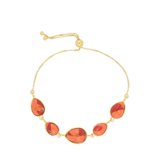 Goldplattiertes Silberarmband mit Mohave-Türkis