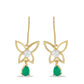 Goldplattierte Silberohrringe mit grünem Achat und weißem Topas