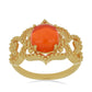 Goldplattierter Silberring mit orangefarbenem Opal aus Lega Dembi