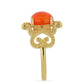 Goldplattierter Silberring mit orangefarbenem Opal aus Lega Dembi