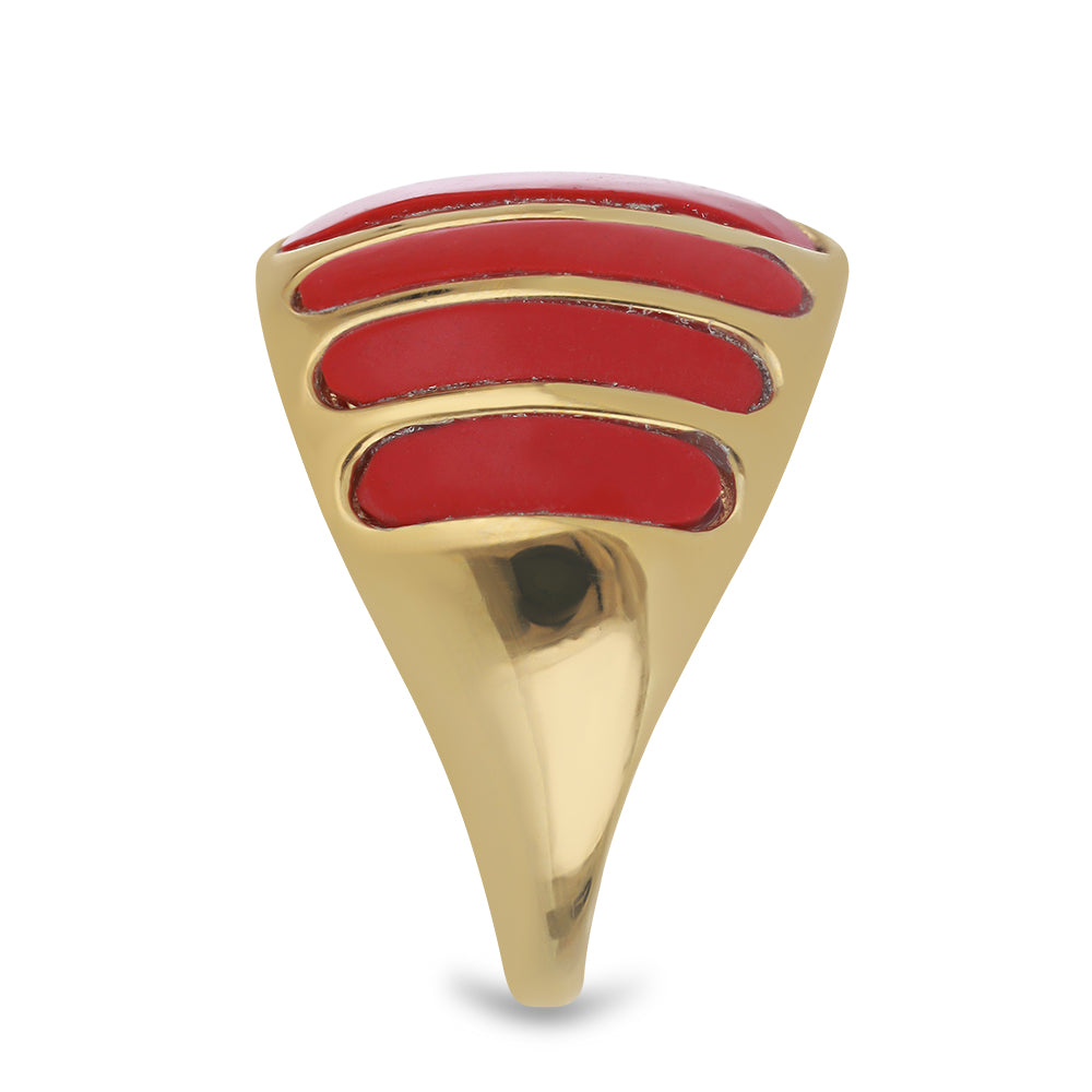 Goldplattierter Silberring mit Mohave-Türkis