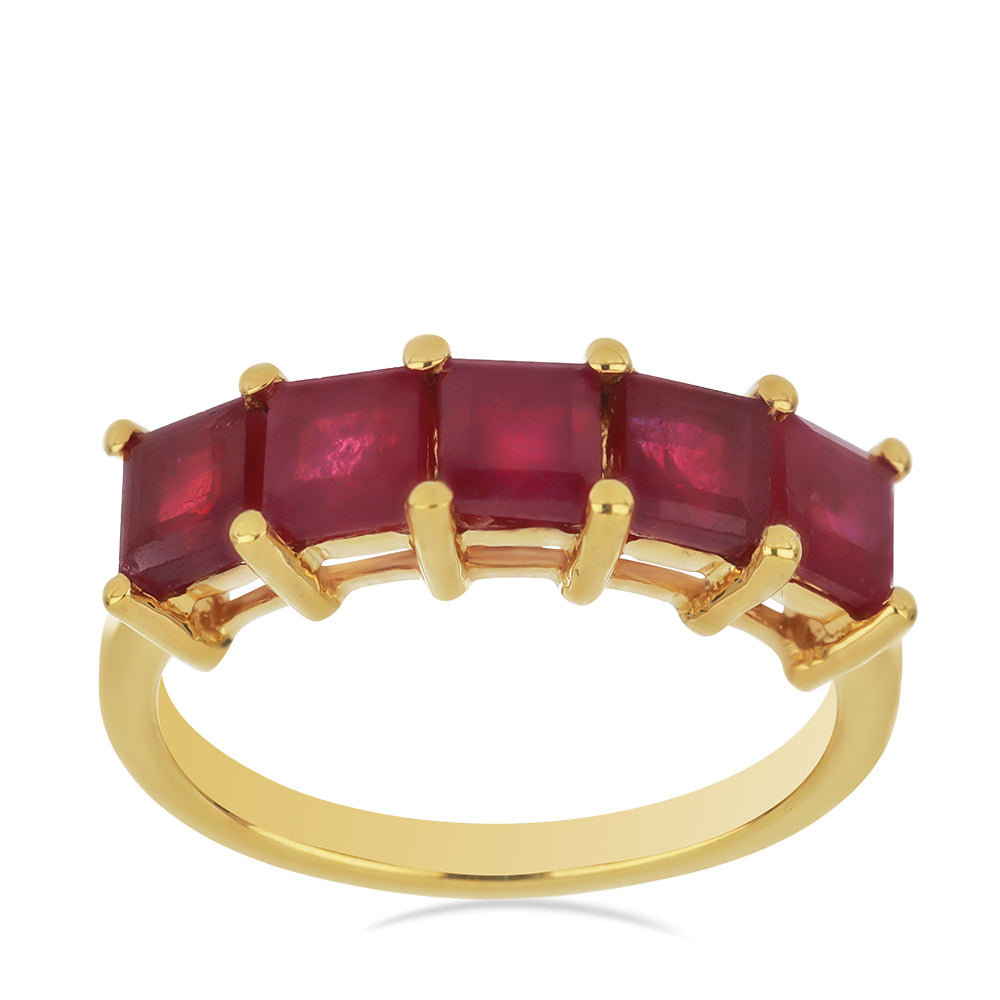 Goldplattierter Silberring mit Rubin aus Madagaskar 3 