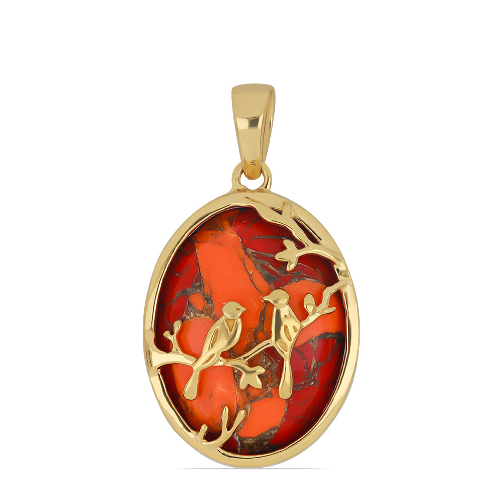 Goldplattierter Silberanhänger mit Mohave-Türkis 1 