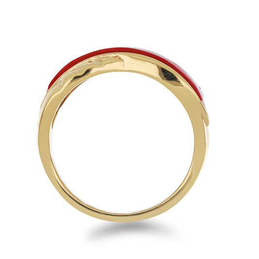 Goldplattierter Silberring mit Mohave-Türkis