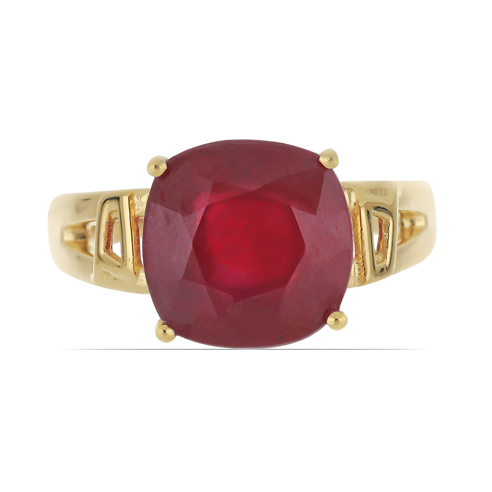 Goldplattierter Silberring mit Rubin aus Madagaskar 1 
