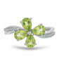 Silberring mit Peridot aus Changbai und weißem Topas