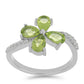 Silberring mit Peridot aus Changbai und weißem Topas