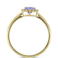 Goldring mit Tansanit - Klasse AAA und weißem Diamant