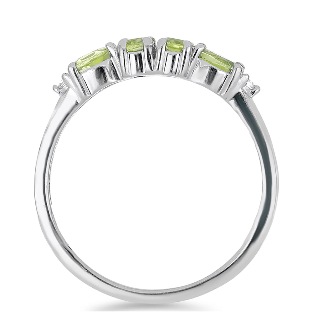 Silberring mit Peridot aus Changbai und weißem Topas 2 