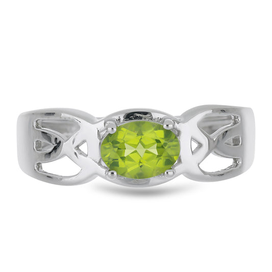 Silberring mit Peridot aus Changbai